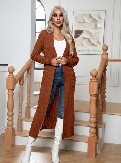 Twist Pocket Extended Cardigan Sweater