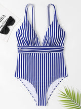 One-piece V-neck Backless Swimsuit