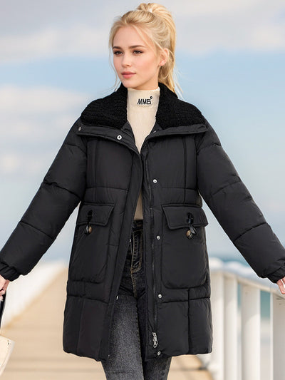 Loose Slim and Thick Medium and Long Cotton-padded Coat