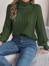 Leisure Solid Color Twist Long Sleeve Sweater