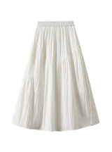 Elastic Waist Pleated High Waist Slim Skirt