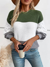 Fashion Loose Color Matching Sweater