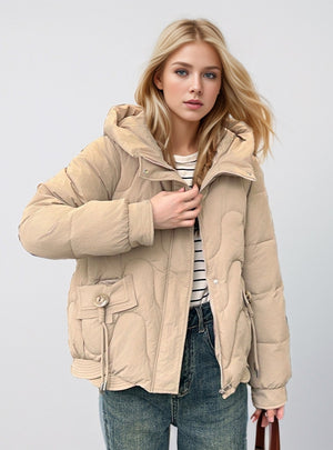 Short Loose Slim Hooded Cotton-padded Jacket