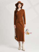 Thickened Semi-high Neck Sweater Dress