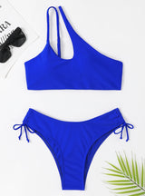 Ladies Beach One-shoulder Split Swimsuit