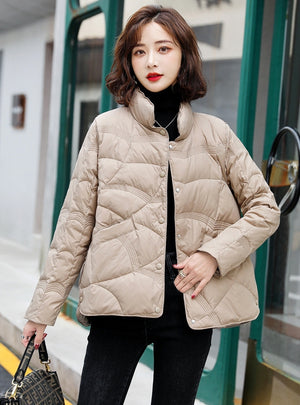 Short White Duck Down Light Down Jacket