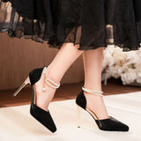 Waterproof Platform Beaded Stiletto Heels