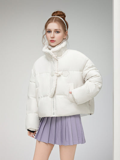 Splicing Thick Cotton-padded Down Jacket