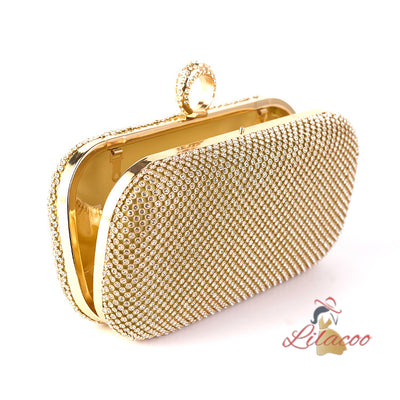 Diamond-studded Slung Portable Clutch Bag