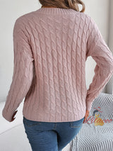 Solid Color Twist Long Sleeve Sweater