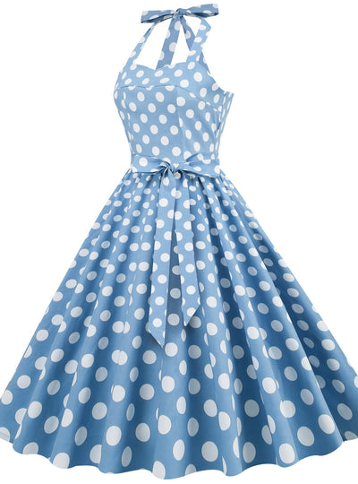 Sexy Retro Polka-dot Lace-up Dress