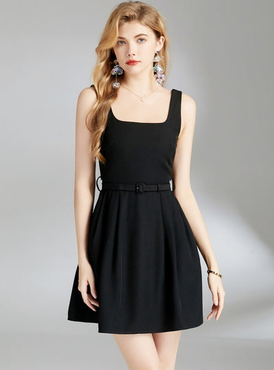 Sleeveless Suspender Vest Dress