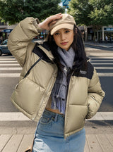 Collar Stitching Short Loose Thickened Cotton-padded Jacket