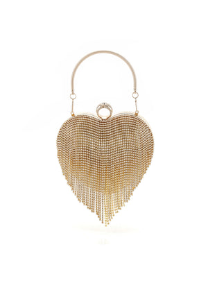 Heart Brick-inlaid Clutch Women's Bag