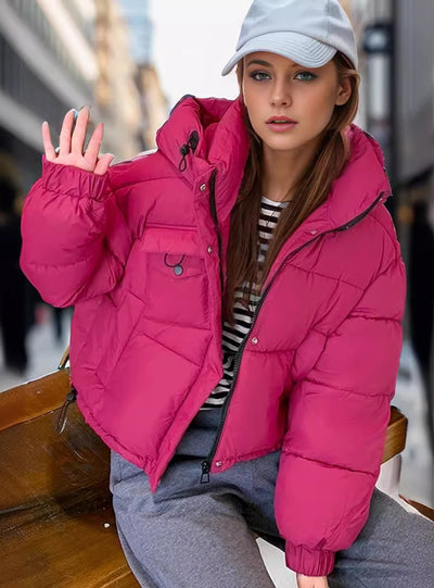 Hooded Short Padded Cotton-padded Jacket Coat