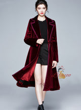 Winter Velvet Long Sleeve Long Coat