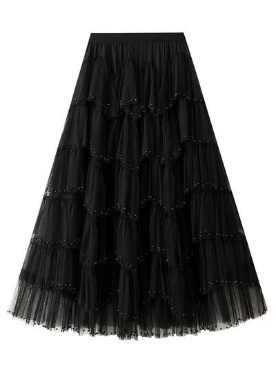 Heavy Industry Beaded Gauze Cake Skirt