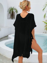 V-neck Hollow Tassel Beach Cover Up