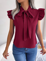 Summer Chiffon Bow Shirt