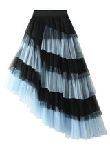 Irregular Gauze Color Matching Cake Skirt