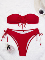 Women Solid Color Triangle Bikini