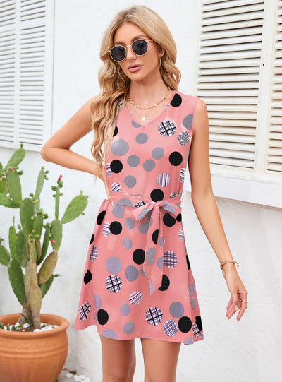 Retro Party Printed Polka-dot Dress