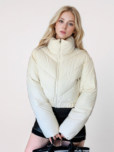 Short Thick Stand Collar Cotton-padded Jacket