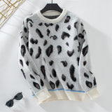 Women Leopard Jacquard Sweater