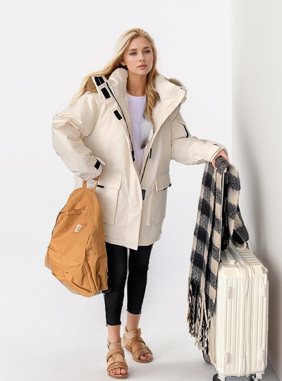 Loose Padded Hooded Cotton-padded Jacket Coat