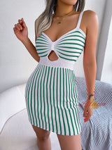 Sexy Contrast Striped Knit Dress