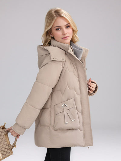 Thick Hooded Cotton-padded Warm Jacket Coat