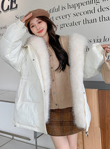 Removable Thick Silm Waist Fur Down Coat