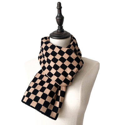 Black and White Checkered Scarf