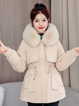 Thickened Pie Overcomes Hooded Down Coat