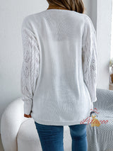 Casual Solid Color Hollow Long Sleeve Sweater Coat