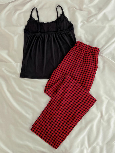 Thin Sling Plaid Home Suit