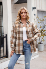 Thousand Plaid Button Woolen Shirt