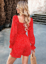 Polka Dot Long Sleeve Jumpsuit