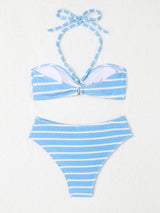 Sexy Female Pit Striped Bikini