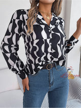 Contrast Striped Collar Long Sleeve Shirt