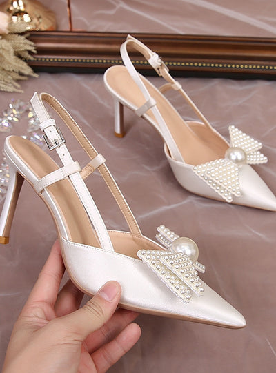 Summer Pointed High-heeled Bow Sandals