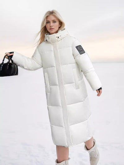 Hooded Padded Cotton-padded Long Jacket