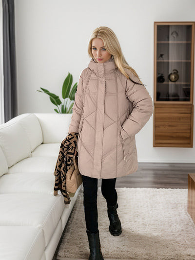 Fashion Long Warm Cotton-padded Down Jacket