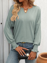 Women Loose V-neck Shirt T-shirt