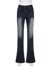 Low-waisted Slim Denim Trousers Pant