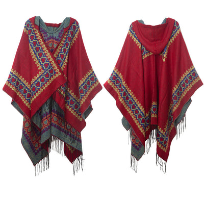 Love Red Tassel Hooded Cloak