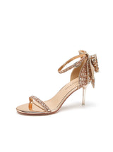 Bow Crystal Rhinestone Stiletto Sandals