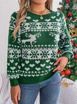 Christmas Deer Pattern Long Sleeve Sweater