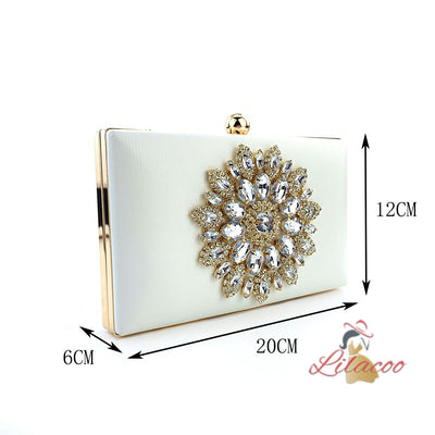 Diamond-studded Sunflower Dinner Bag Clutch Bag