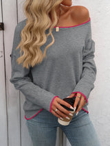 Women Round Neck Long Sleeve Sweater